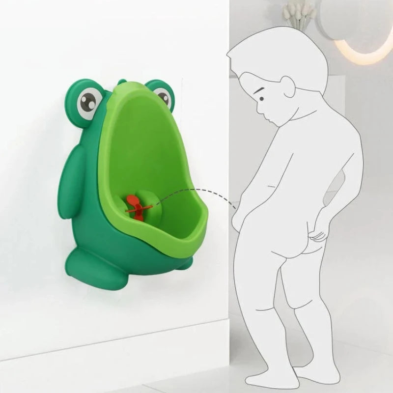 Cute Frog Potty Training Urinal Boy with Fun Aiming Target, Toilet Urinal Trainer, Children Stand Vertical Pee Infant Toddler