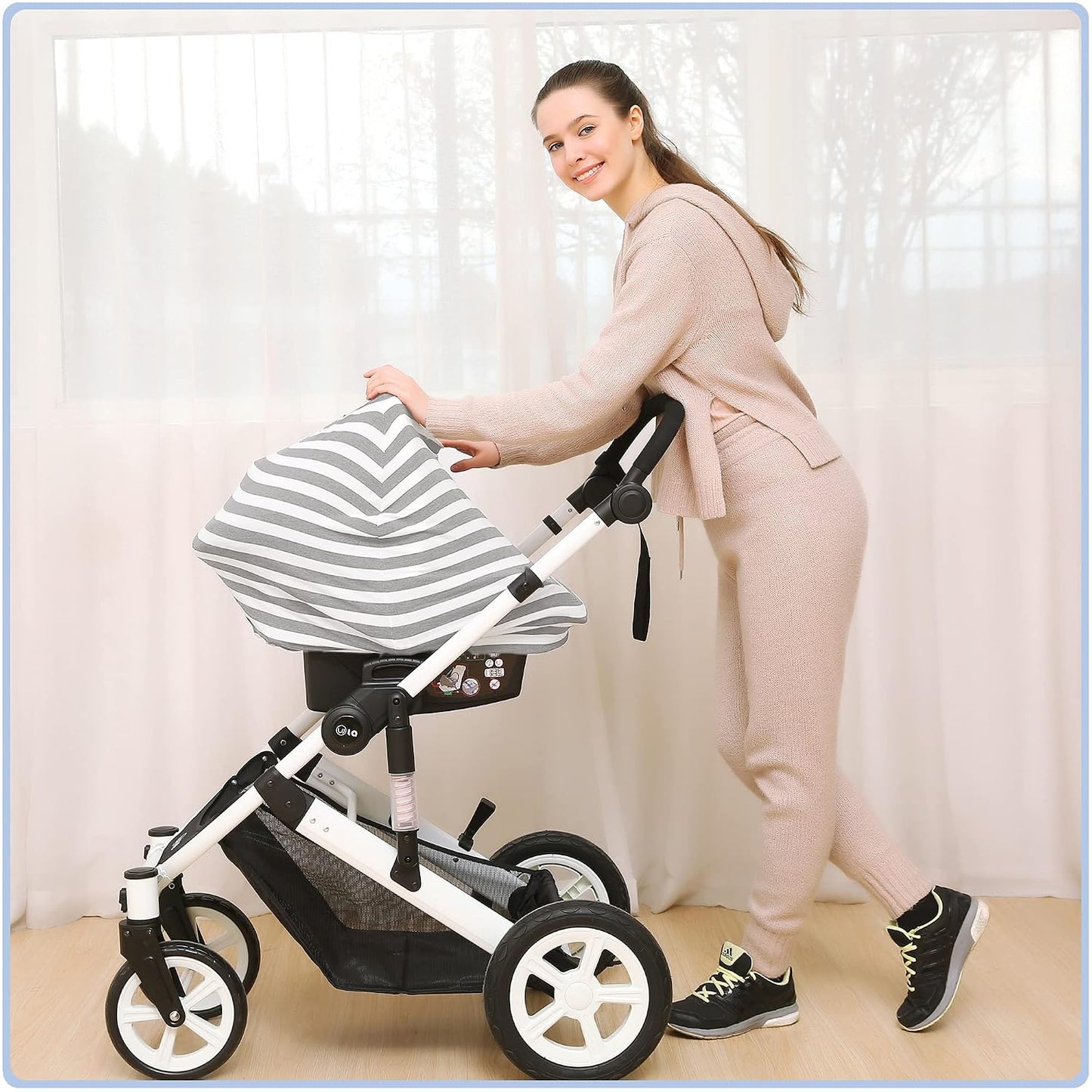 Car Seat Cover for Babies - Multi-Use Carseat Canopy Cover, Car Seat Covers, Infant Boys and Girls Shower Gifts