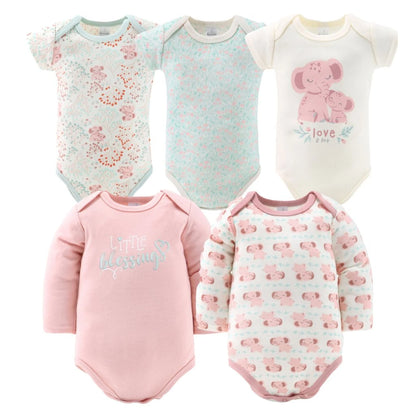 Baby Girl Pink Floral Elephant Cotton Layette Gift Set, Baby Clothes Essentials, 30-Piece