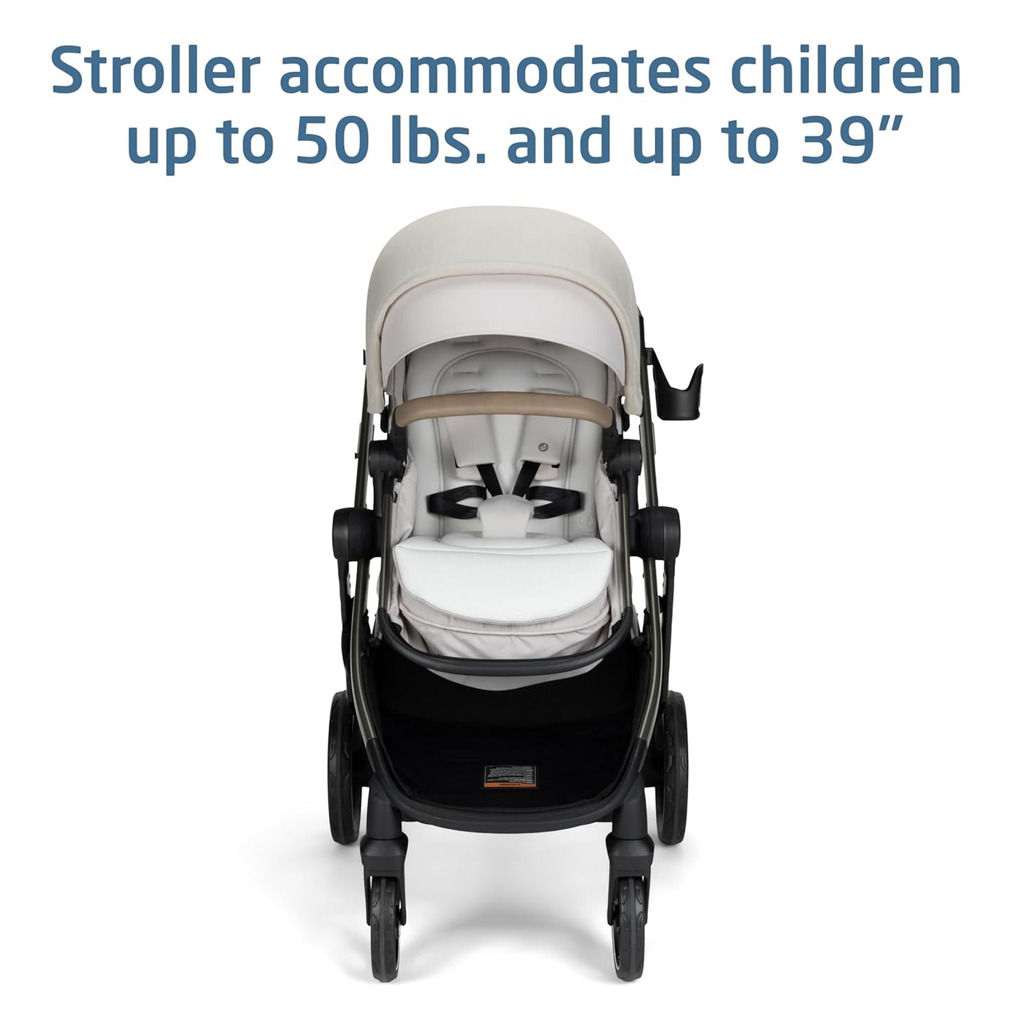 Zelia Pro 5-In-1 Travel System with Mico Pro Infant Car Seat and Baby Stroller Combo, Reversible Seat, Large Wheels, Adjustable Handle, Newborn to Toddler, Lightweight, Classic Oat
