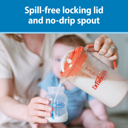 Baby Formula Mixing Pitcher, Adjustable Stopper/Locking Lid/No-Drip Spout, Blue 36Oz, 1 Pack