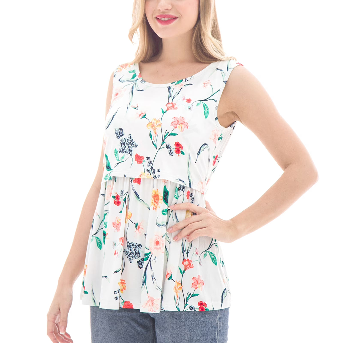 Female Sleeveless Maternity Tank Tops Breastfeeding Nursing Clothes