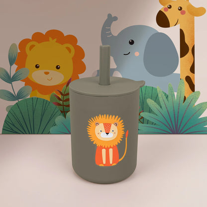 180Ml/6Ozsilicone Baby Feeding Drinkware Straw Cup Kid Learning Feeding Bottle Leakproof Silicone Tableware Toddler Water Bottle