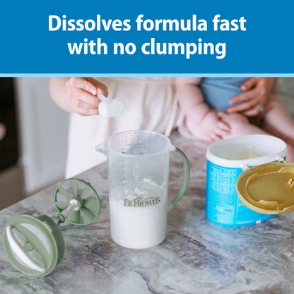 Baby Formula Mixing Pitcher, Adjustable Stopper/Locking Lid/No-Drip Spout, Blue 36Oz, 1 Pack