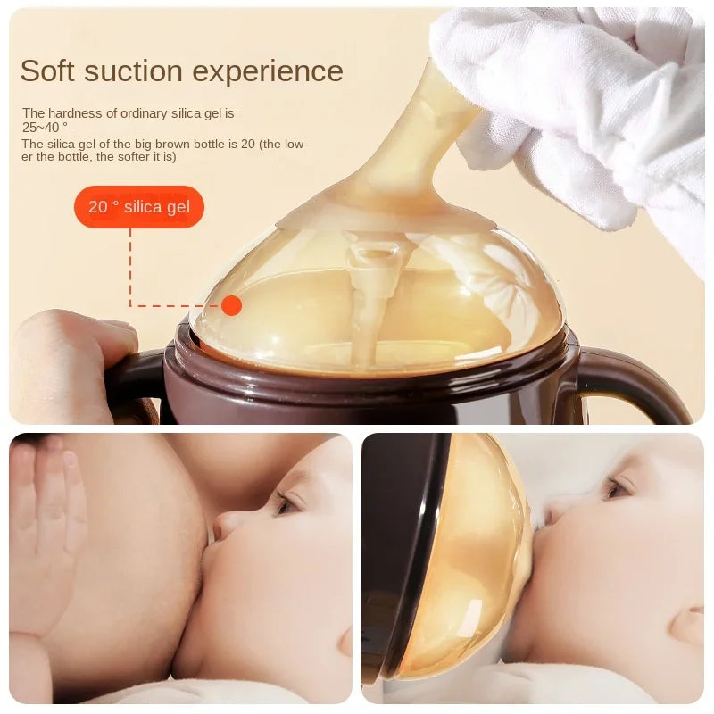 Baby Bottle 250/150Ml Silver Nanoparticle Antibacterial Baby Silicone Bottle Baby Weaning anti Suffocation Nipple Bottle
