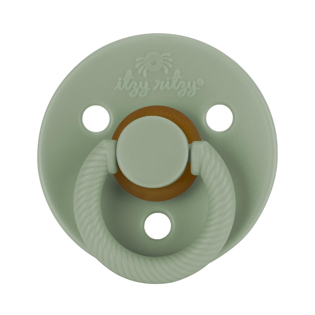 Itzy Ritzy Natural Rubber Pacifiers for 6-18 Mos, Set of 2, Succulent/Agave | Soft Cherry-Shaped Nipple Mimics Breastfeeding, Large Air Holes Enhance Safety, Bpa-Free Design, Provides a Soothing Comfort