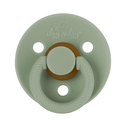 Itzy Ritzy Natural Rubber Pacifiers for 6-18 Mos, Set of 2, Succulent/Agave | Soft Cherry-Shaped Nipple Mimics Breastfeeding, Large Air Holes Enhance Safety, Bpa-Free Design, Provides a Soothing Comfort