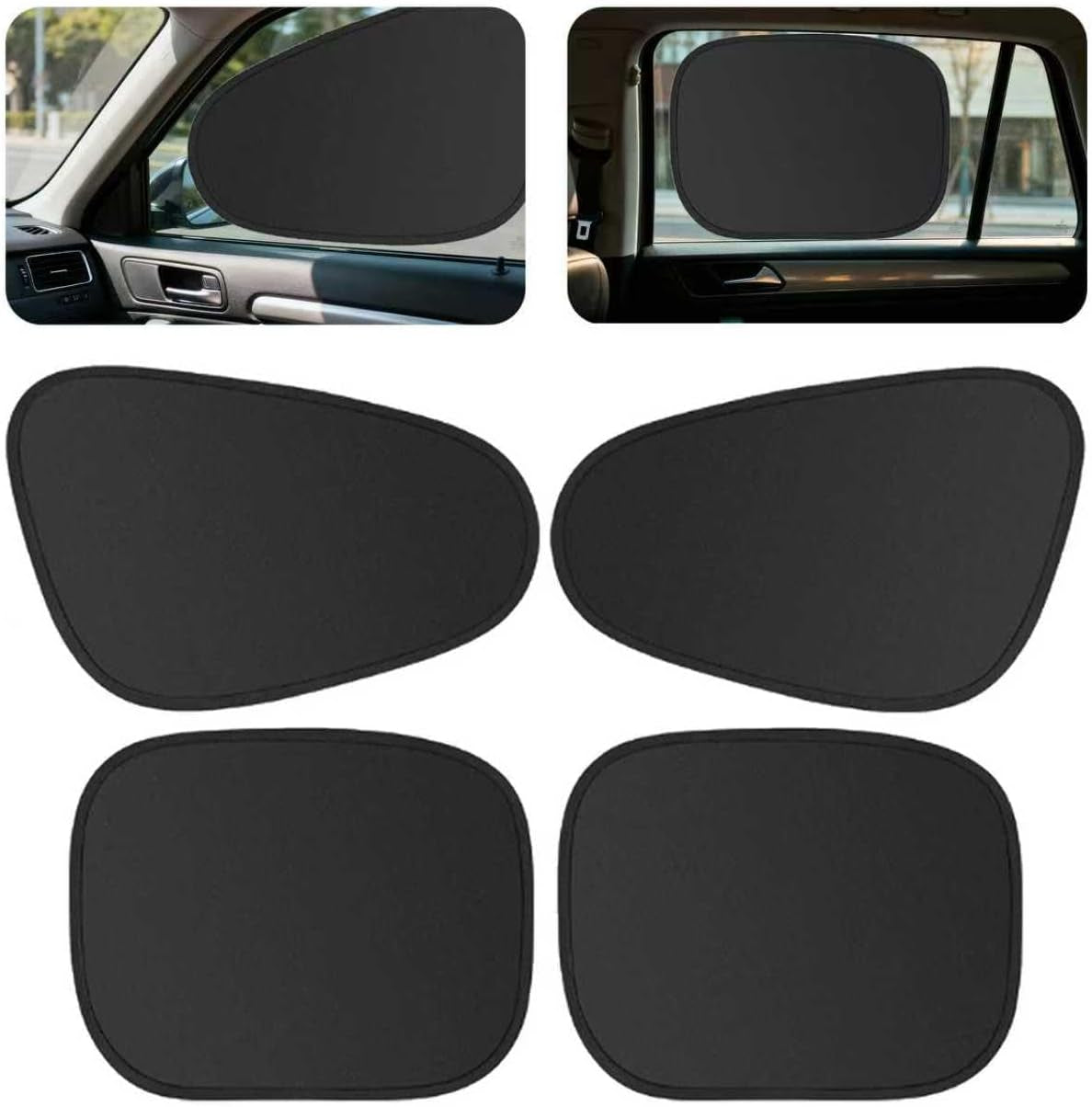 Car Window Sunshade Privacy Curtains, Car Side Window Sunshade Shade for Car Windows, 100% Light Blocking, for Breastfeeding, Napping, Changing, Camping, Side Window Baby Shade, 4 PCS
