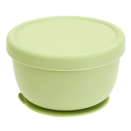 1PC Silicone Baby Feeding Bowl with Suction Cup Portable Food Storage Container with Lids Toddler Solid Self Feeding Tableware