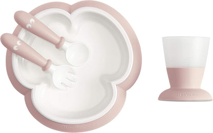BABYBJÖRN Baby Feeding Set, Powder Pink , 4 Piece Set