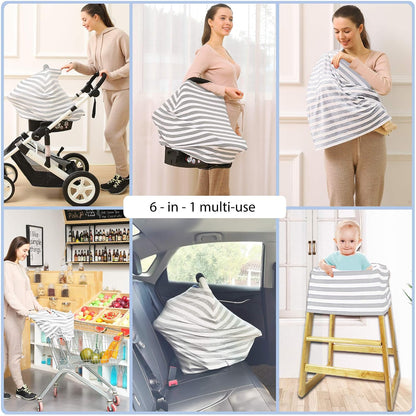 Car Seat Cover for Babies - Multi-Use Carseat Canopy Cover, Car Seat Covers, Infant Boys and Girls Shower Gifts