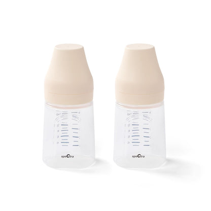 - Wide Neck Baby Bottles - Compatible with  Breast Milk Pump Flanges (Pack of 2)