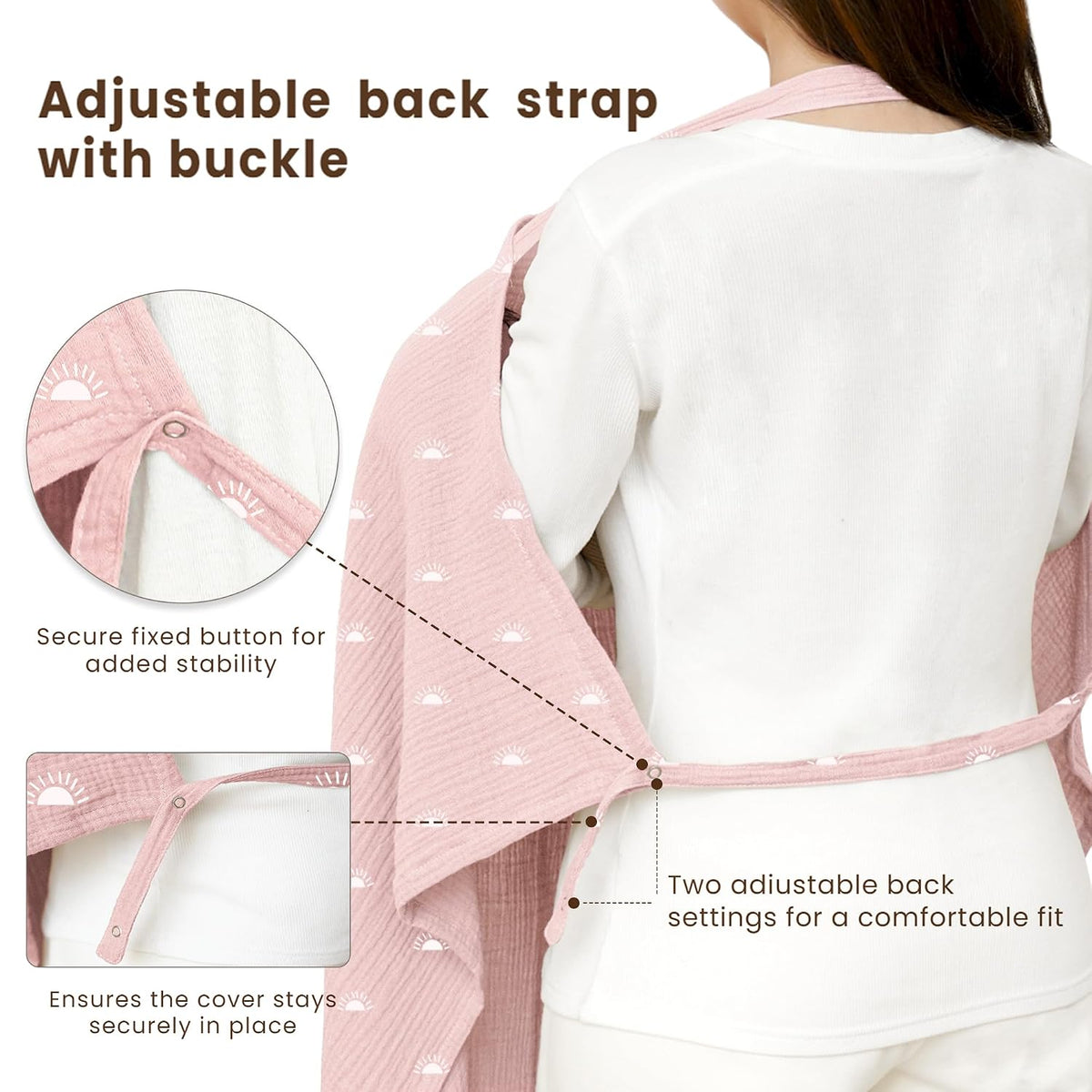Muslin Nursing Cover up for Breastfeeding with Rigid Hoop | 100% Cotton Nursing Apron, Lightweight & Breathable, Carseat Canopy, Breast Feeding Covers for Women