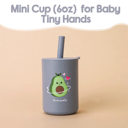 1PC Baby Feeding Drinkware Straw Cup Baby Cartoon Learning Feeding Cup Food Grade Silicone Toddler Water Bottle Tableware