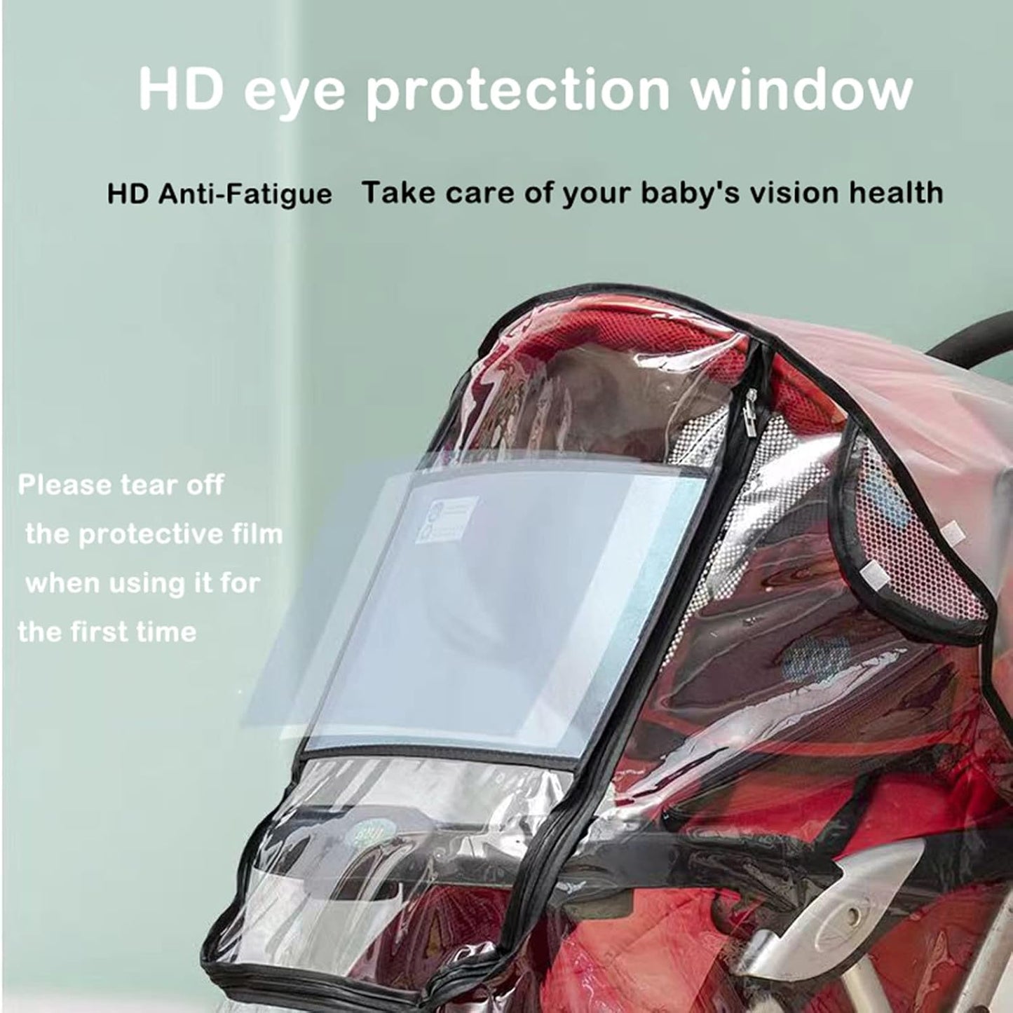Stroller Rain Wind Cover Umbrella Accessory Windproof Waterproof Universal | Plastic Cover, Travel Essential