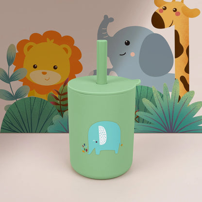 180Ml/6Ozsilicone Baby Feeding Drinkware Straw Cup Kid Learning Feeding Bottle Leakproof Silicone Tableware Toddler Water Bottle