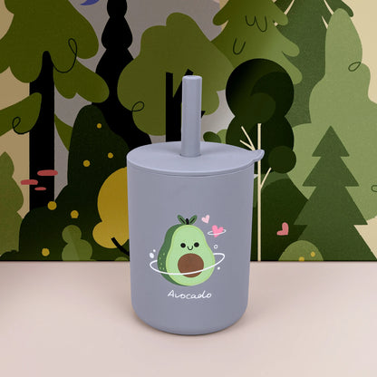 180Ml/6Ozsilicone Baby Feeding Drinkware Straw Cup Kid Learning Feeding Bottle Leakproof Silicone Tableware Toddler Water Bottle