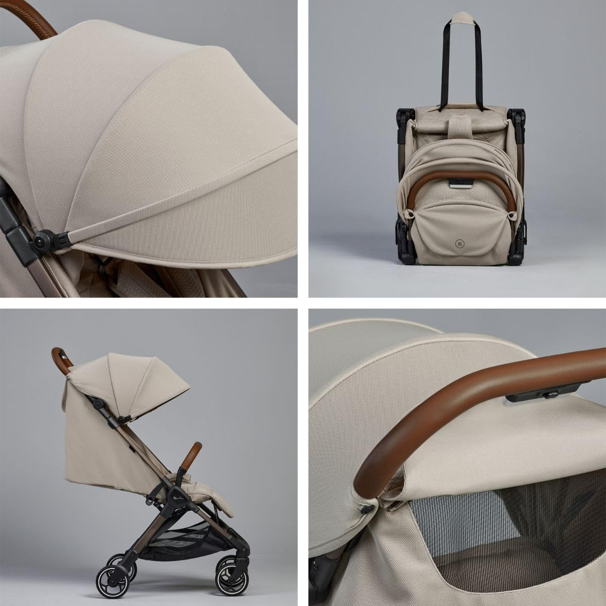 Clic Compact Travel Stroller – (Latte) – Lightweight Baby Stroller for Airplane Travel – One-Hand Fold, Lie-Flat Infant & Toddler Seat – Birth to 55 Lb