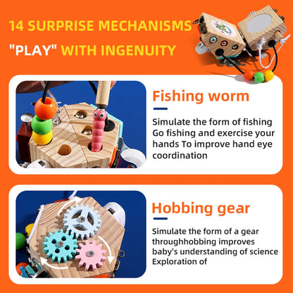 Busy Cube for Kids Sensory Busy Board Travel Toy for Toddlers 1 2 3 Years Old Educational Learning Toys Montessori Toys for Babies 18-24 Month