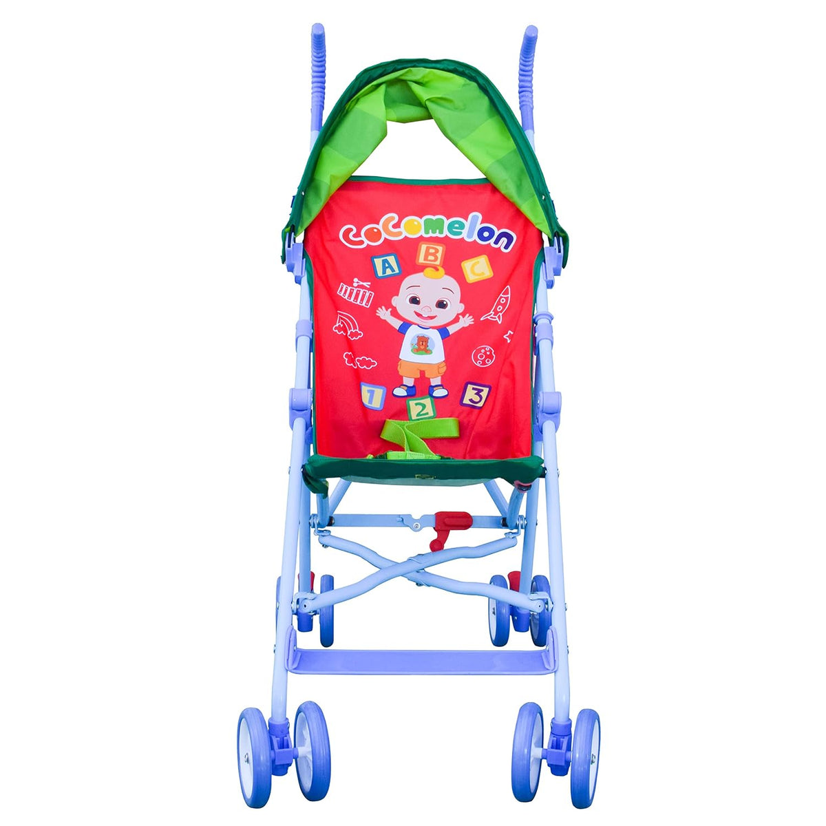 Sunny Days Entertainment  Official Umbrella Stroller with Canopy - Red Travel Stroller for Newborns Toddlers and Kids, Large | Alloy Steel Frame, 3 Point Harness, Rear Locking Brakes, 8 Wheels, 33 Lb Capacity, 6-36 Months, Folds 43.75 X 7 X 5 In